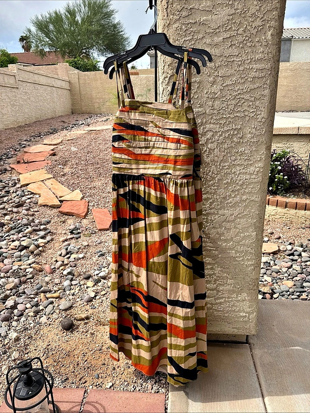 Zara Abstract Print Maxi Dress XS NWT